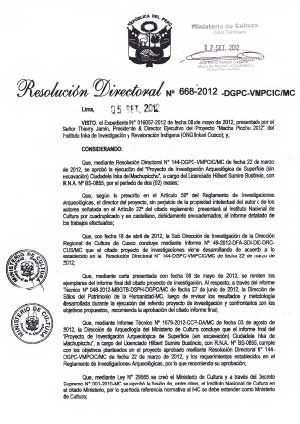 Approbation du rapport final