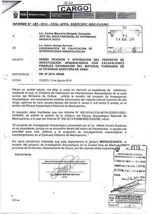 Rapport de Sabino Quispe Serrano